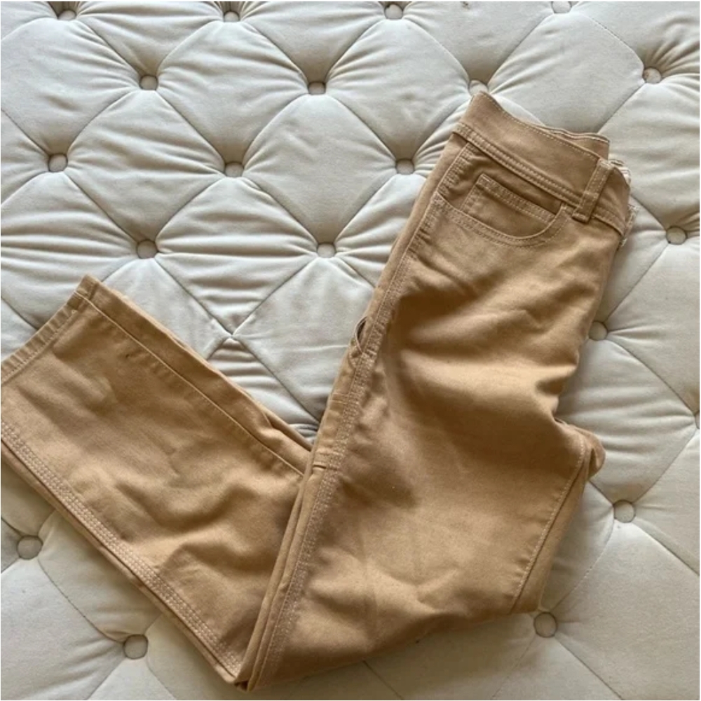 Levi's High Rise Straight Crop Tan Carpenter Jeans